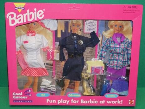 Mattel - Barbie - Cool Career Fashions: Chef, Policewoman and Executive - Poupée